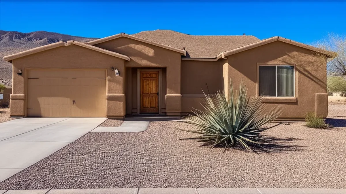 Professional house painting on a stucco home in Carlsbad New Mexico desert climate Chihuahuan desert Eddy County
